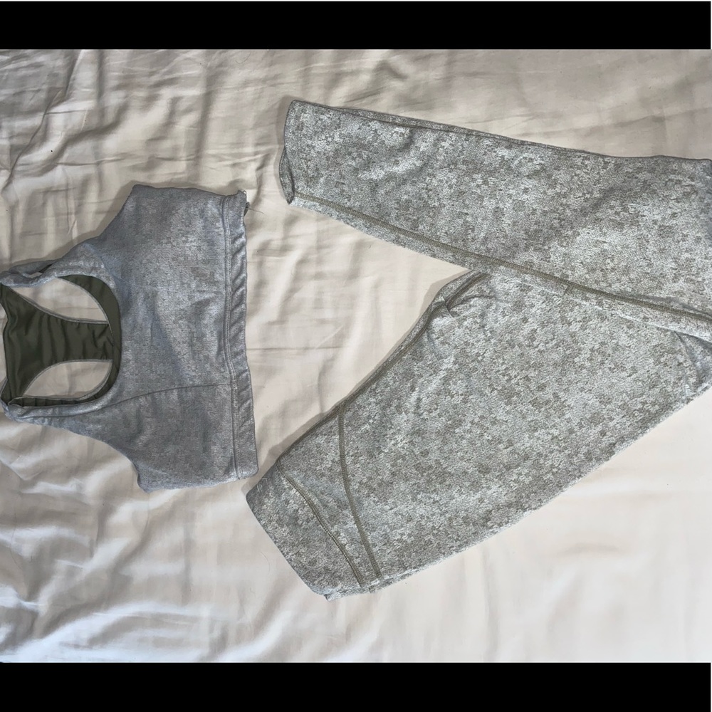 Gymshark fleur texture khaki marl set